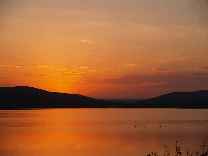 Сумерки на Боевском озере.
